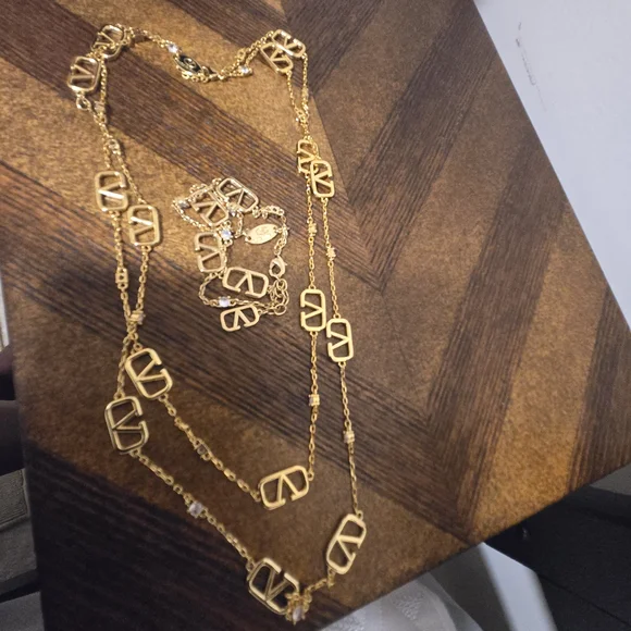 Valentino Gold Necklace and Bracelet Set - Picture 2 of 13